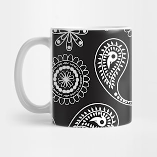 Mandala Pattern Black and White Halloween Fall Autumn Season Mug